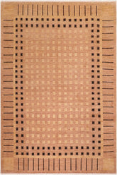 handmade Transitional Kafkaz Nude Black Hand Knotted RECTANGLE 100% WOOL area rug 8 x 9